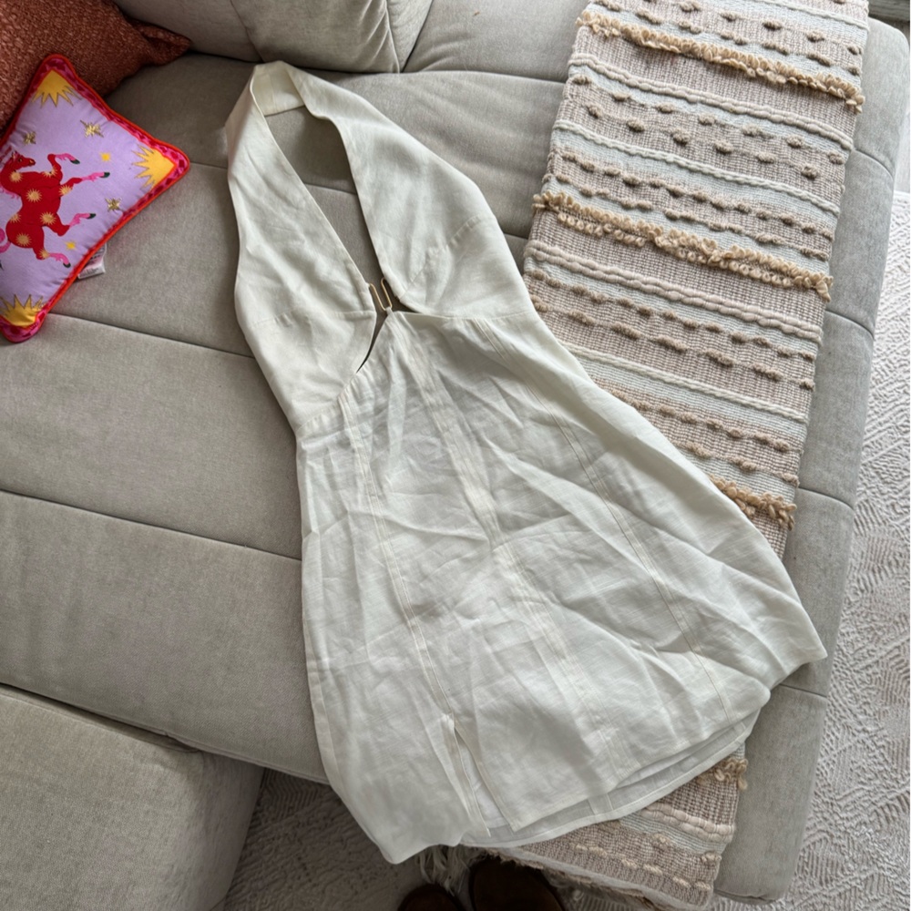 Cult Gaia Cream Halter Dress